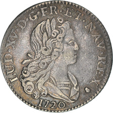 Coin, France, Louis XV, Petit Louis d'argent (3 livres), 1/3 Ecu, 1720, Reims