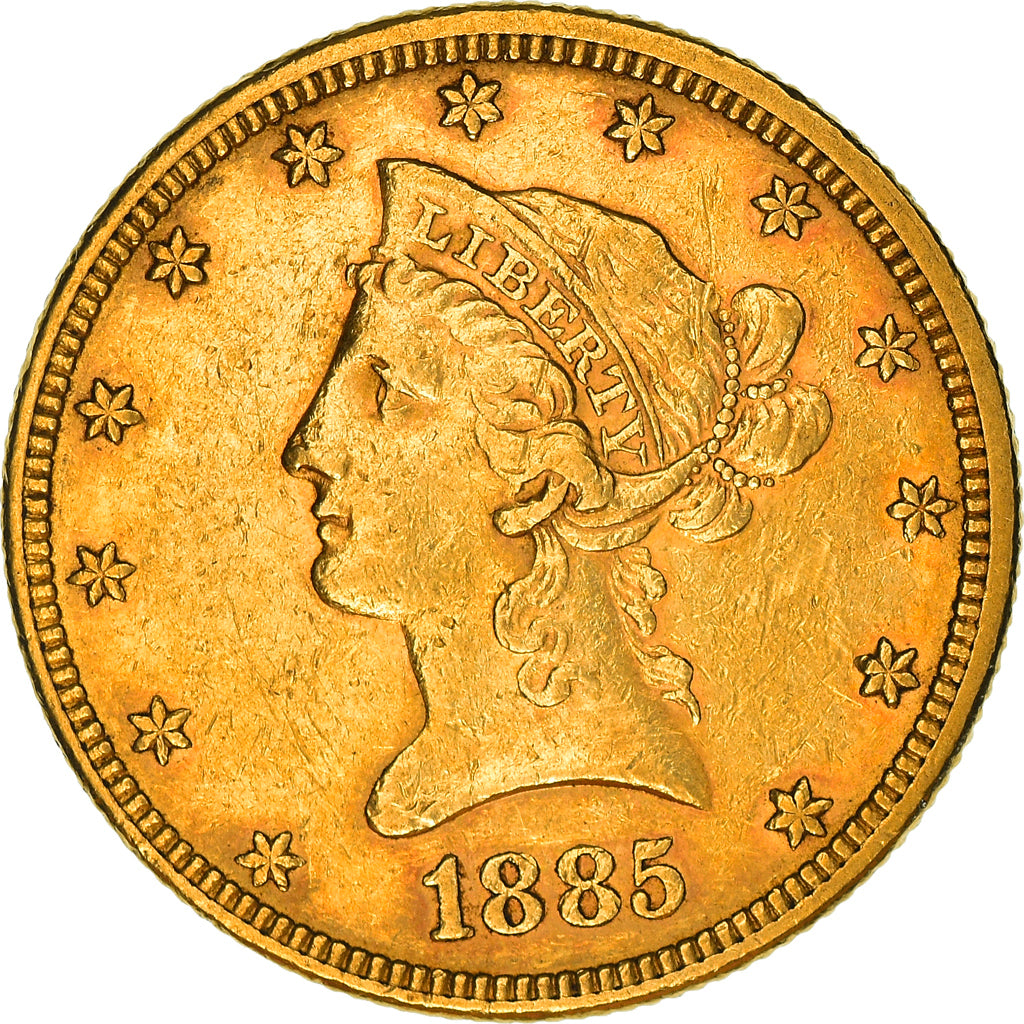 Coin, United States, Coronet Head, $10, Eagle, 1885, U.S. Mint, Philadelphia