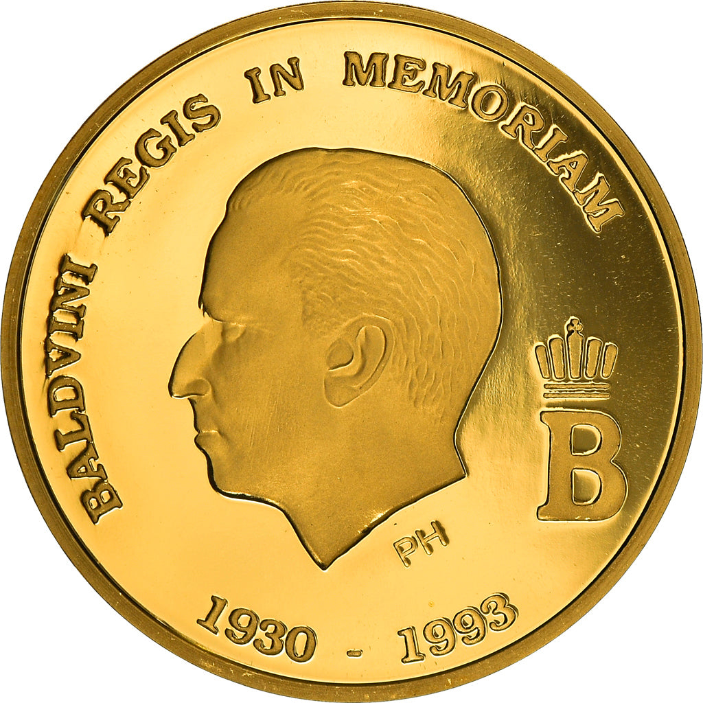 Bélgica, medalla, Baudouin roi des Belges, 1993, FDC, Oro