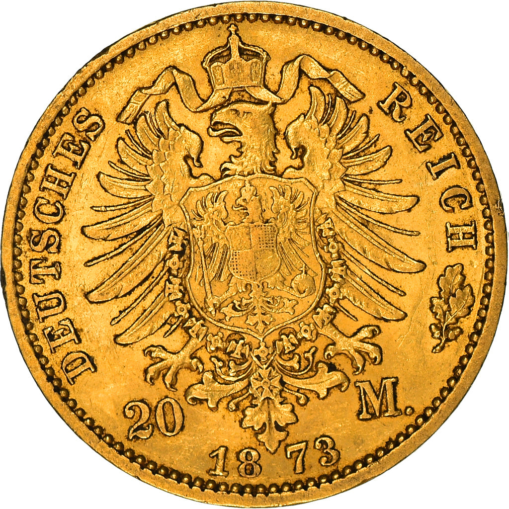 Monnaie, Etats allemands, PRUSSIA, Wilhelm I, 20 Mark, 1873, Berlin, TTB+, Or