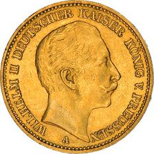 Coin, German States, PRUSSIA, Wilhelm II, 20 Mark, 1896, Berlin, EF(40-45)