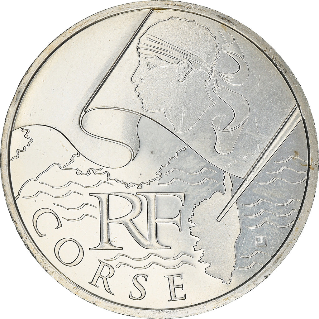 France, 10 Euro, Corse, 2010, Paris, MS(65-70), Silver, KM:1658