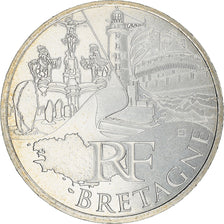 France, 10 Euro, Bretagne, 2011, Paris, MS(64), Silver, KM:1730