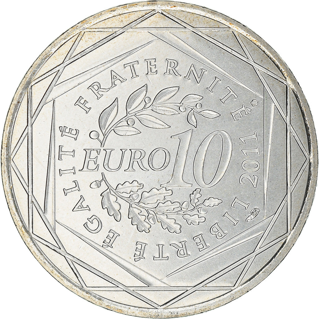 France, 10 Euro, Bretagne, 2011, Paris, MS(64), Silver, KM:1730