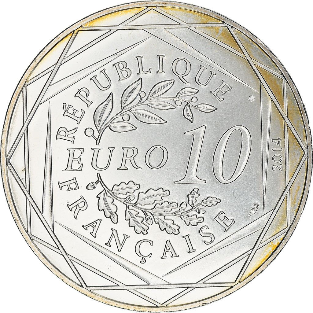 France, 10 Euro, Liberté, 2014, Sempé, MS(63), Silver, Gadoury:EU718