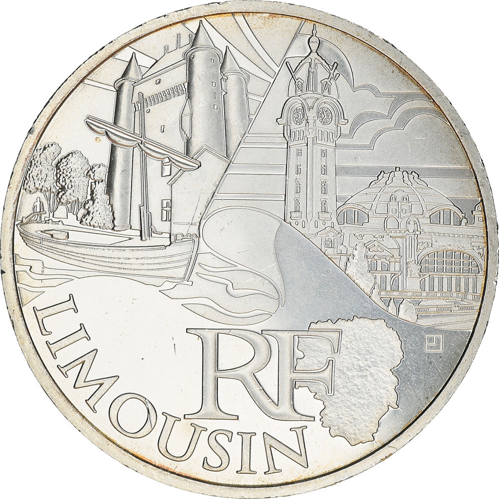 France, 10 Euro, Limousin, 2011, Paris, MS(65-70), Silver, KM:1742