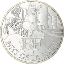 France, 10 Euro, 2011, Paris, Pays De La Loire, MS(64), Silver, KM:1746