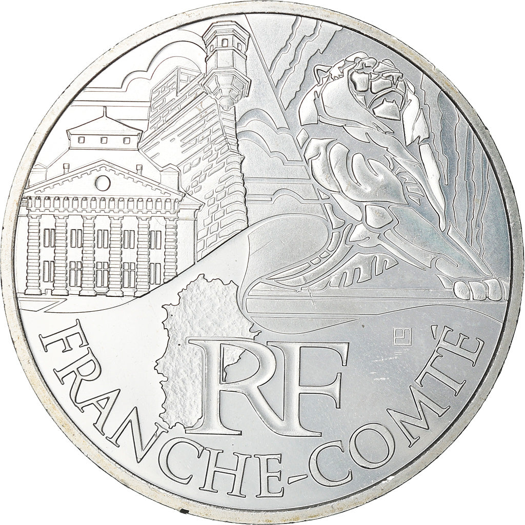 France, 10 Euro, Franche-Comté, 2011, Paris, MS(63), Silver, KM:1735
