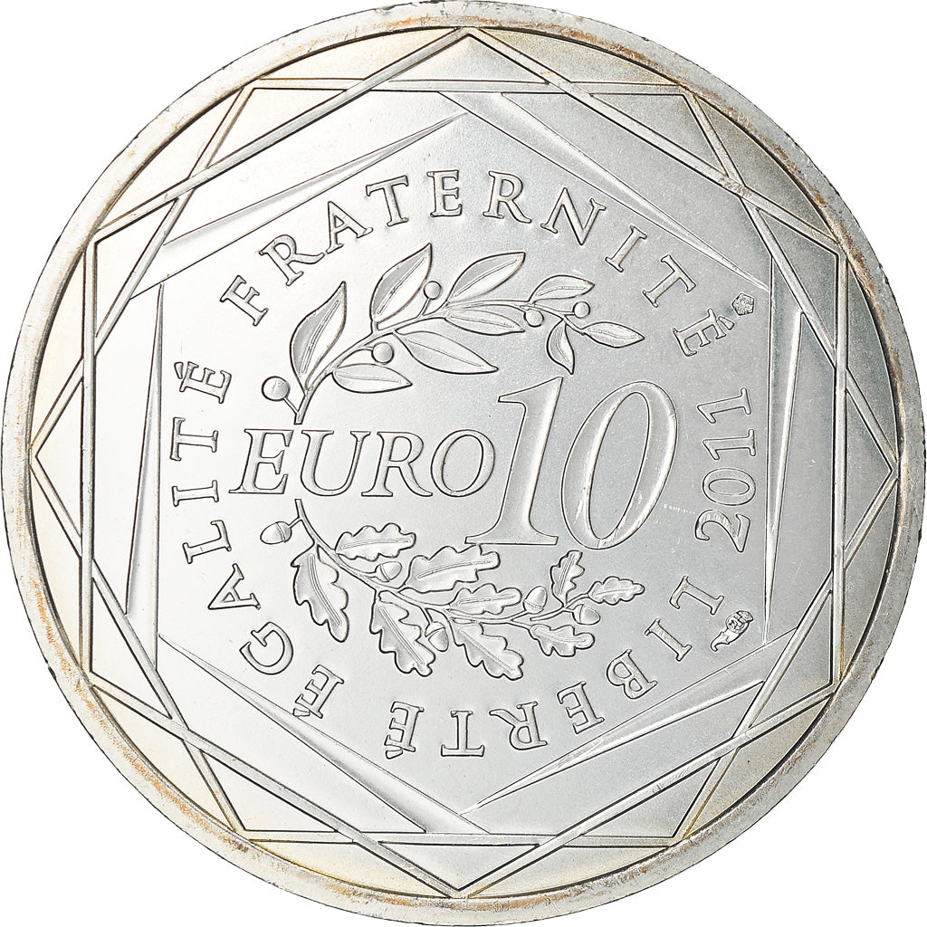 France, 10 Euro, Franche-Comté, 2011, Paris, MS(63), Silver, KM:1735
