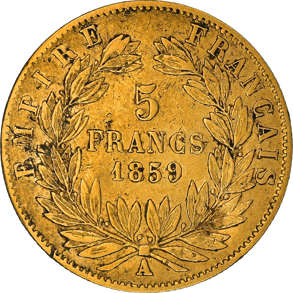 Moeda, França, Napoleon III, Napoléon III, 5 Francs, 1859, Paris, EF(40-45)