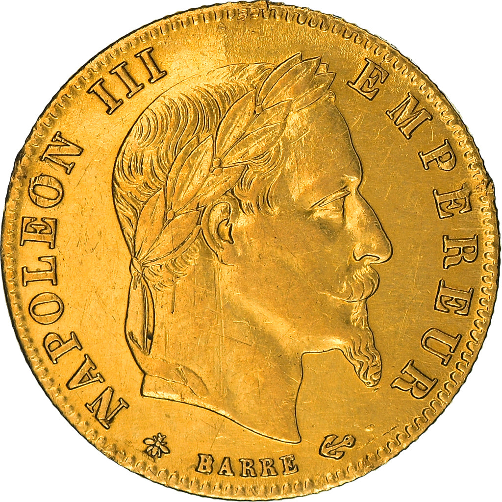Moneta, Francia, Napoleon III, Napoléon III, 5 Francs, 1864, Paris, BB+, Oro