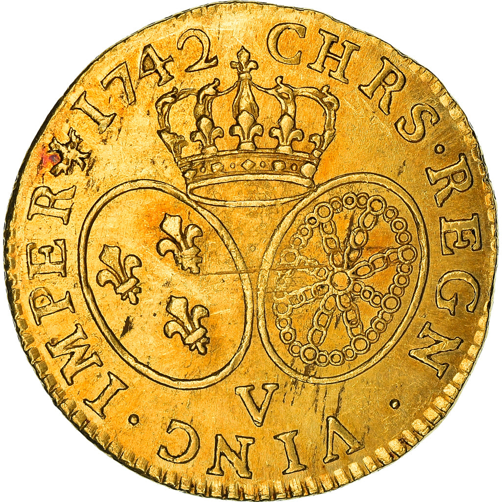 Monnaie, France, Louis XV, Louis d'or au bandeau, Louis d'Or, 1742, Troyes