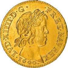 Moeda, França, Louis XIII, Louis d'or, Louis d'Or, 1644, Paris, à la mèche
