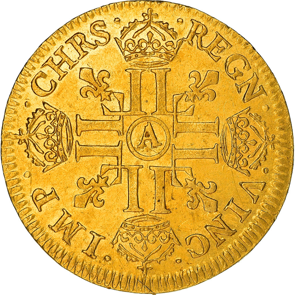Moeda, França, Louis XIII, Louis d'or, Louis d'Or, 1644, Paris, à la mèche