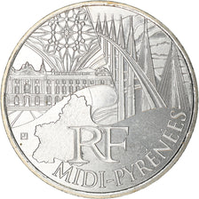 France, 10 Euro, Midi-Pyrénées, 2011, Paris, MS(64), Silver, KM:1752