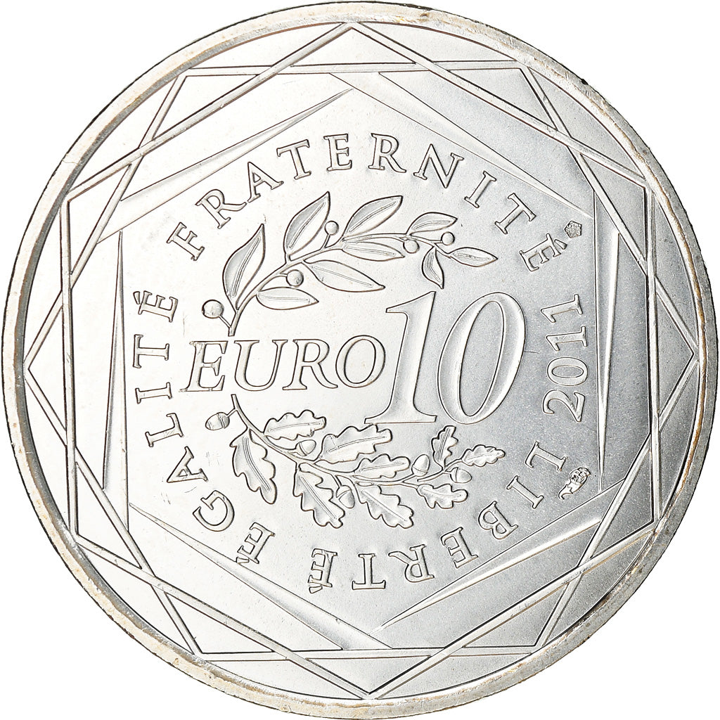 France, 10 Euro, Picardie, 2011, Paris, MS(63), Silver, KM:1745