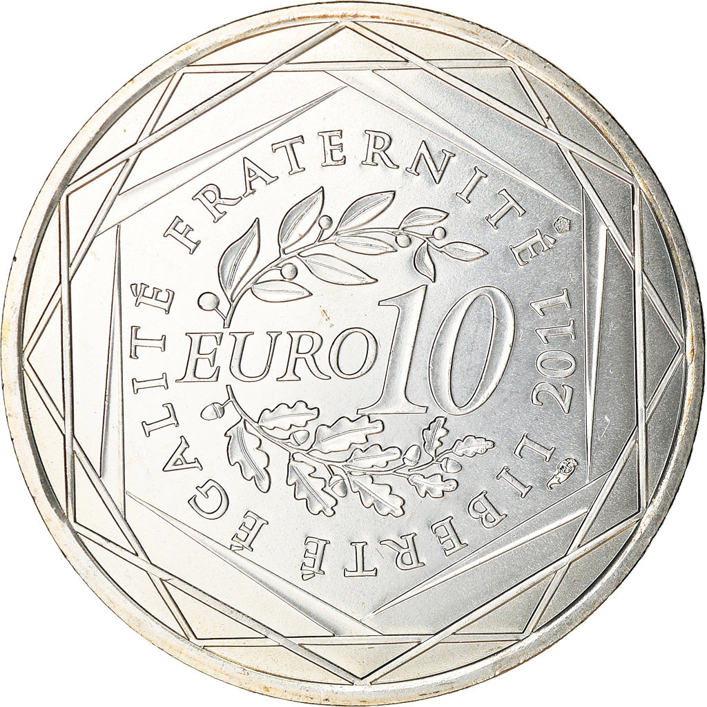France, 10 Euro, Corse, 2011, Paris, MS(63), Silver, KM:1740
