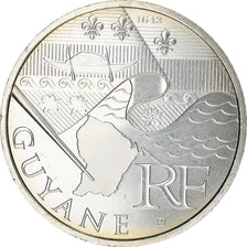 France, 10 Euro, 2010, Paris, Guyane, MS(63), Silver, KM:1654