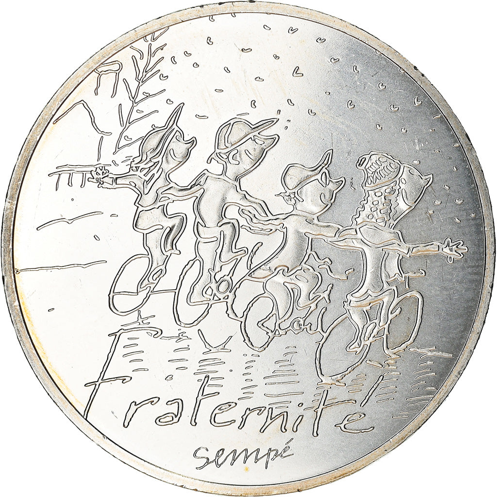 France, 10 Euro, Fraternité Hiver Sempé, 2014, MS(64), Silver, Gadoury:EU719