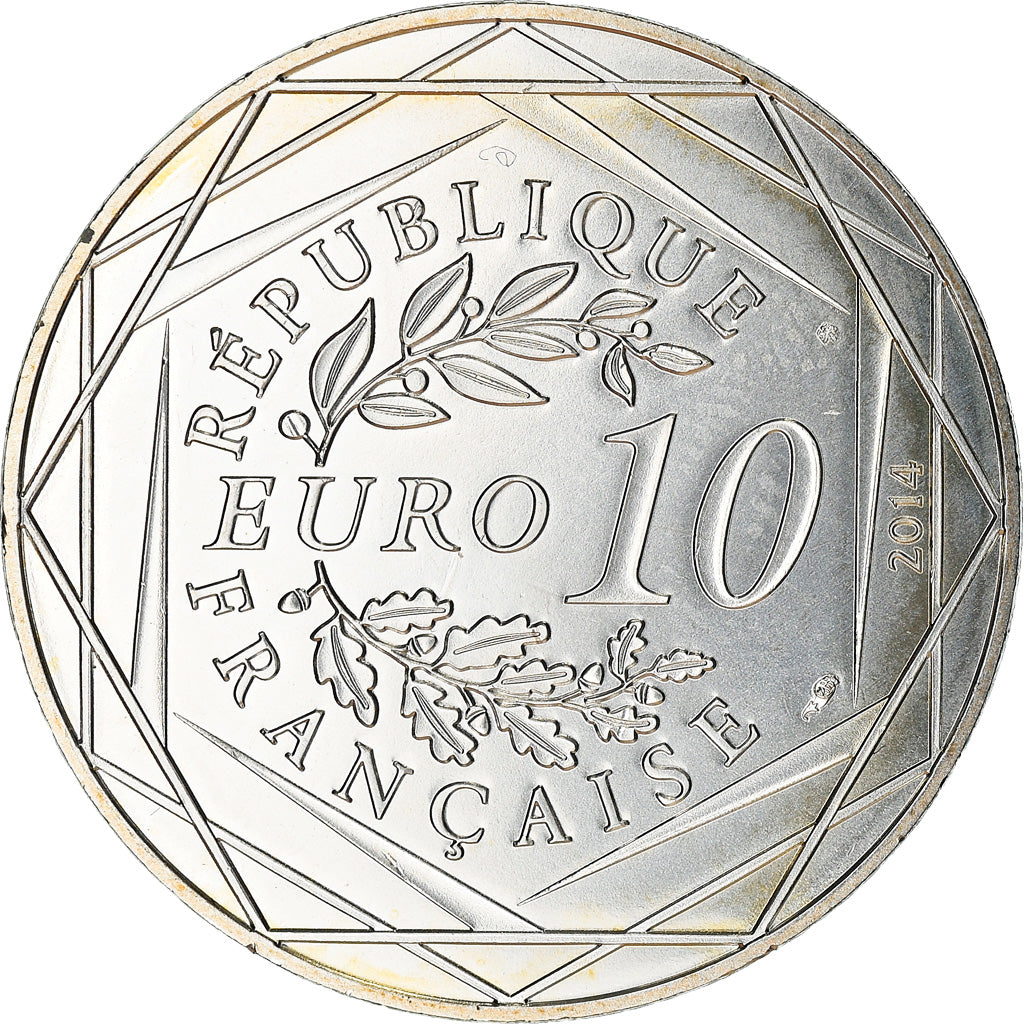 France, 10 Euro, Fraternité Hiver Sempé, 2014, MS(64), Silver, Gadoury:EU719