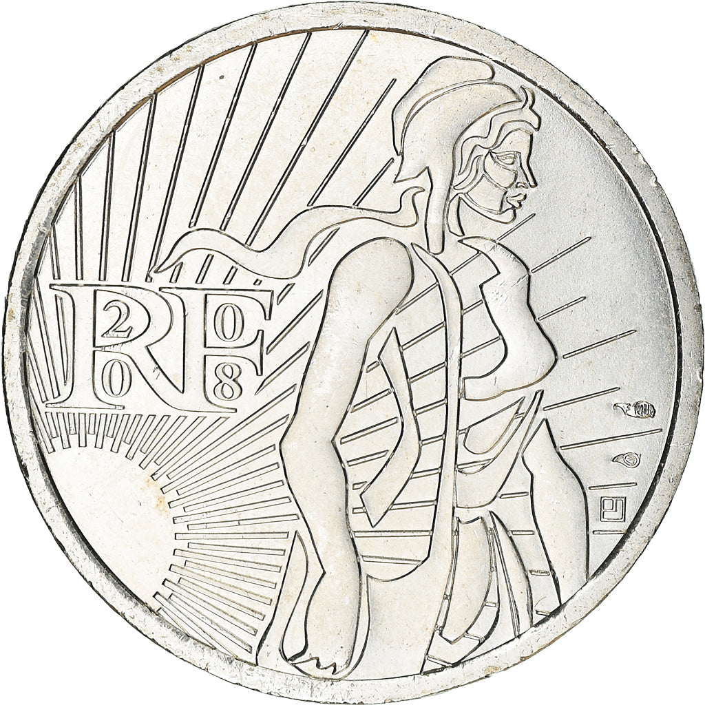 France, 5 Euro, Semeuse, 2008, MS(64), Silver, Gadoury:EU287, KM:1534