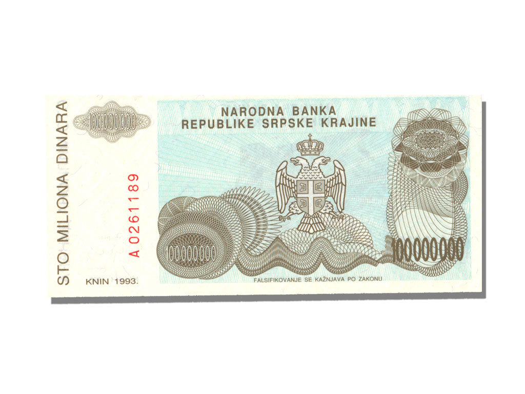 Croatia, 100 Million Dinars, 1993, UNC(65-70)