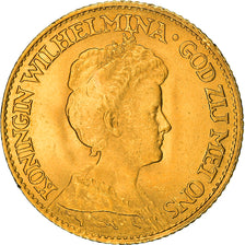 Coin, Netherlands, Wilhelmina I, 10 Gulden, 1917, AU(55-58), Gold, KM:149