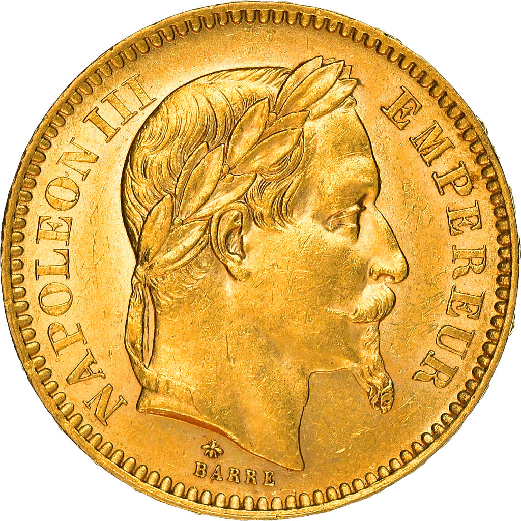 Coin, France, Napoleon III, Napoléon III, 20 Francs, 1866, Paris, A., MS(63)