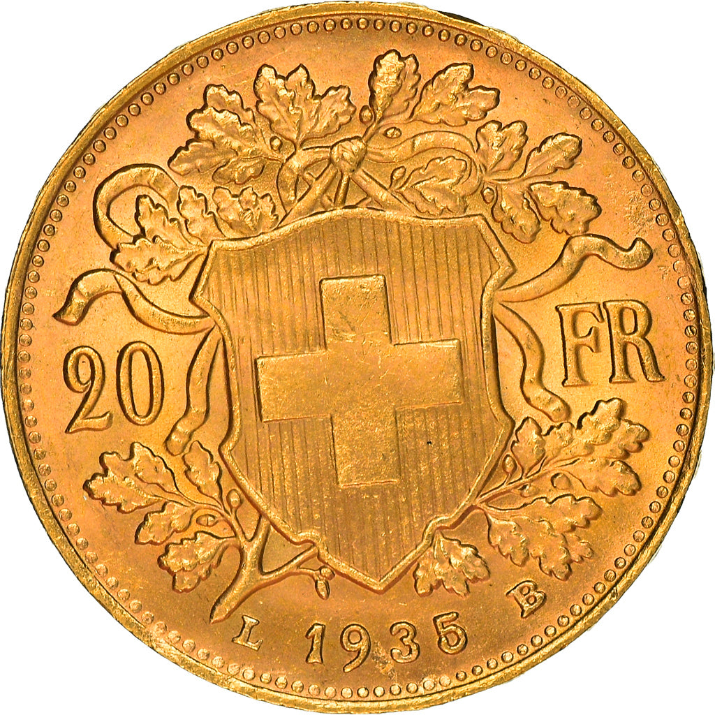 Moneda, Suiza, 20 Francs, 1935, Bern, EBC, Oro, KM:35.1