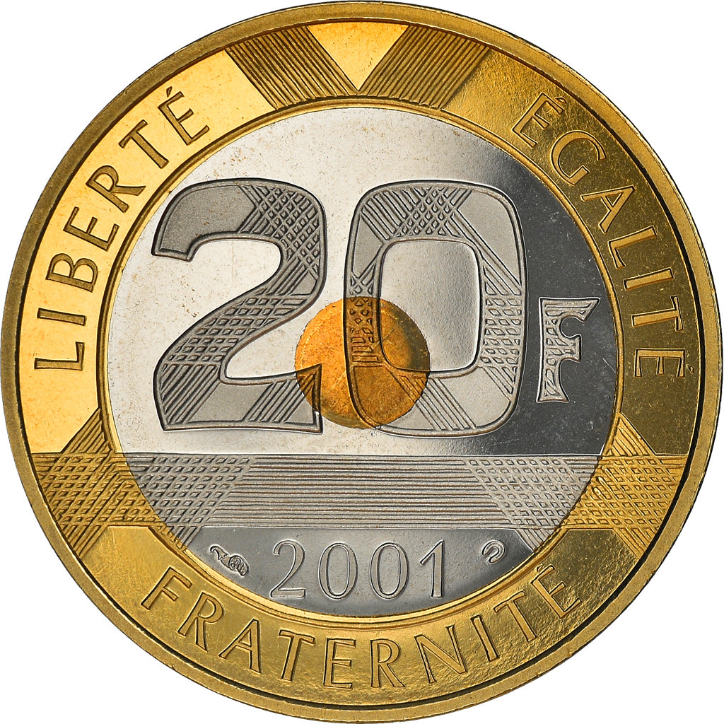 Monnaie, France, Mont Saint Michel, 20 Francs, 2001, Paris, BE, FDC