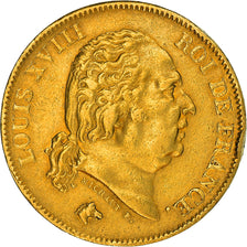 Moneta, Francia, Louis XVIII, Louis XVIII, 40 Francs, 1816, Bayonne, BB+, Oro