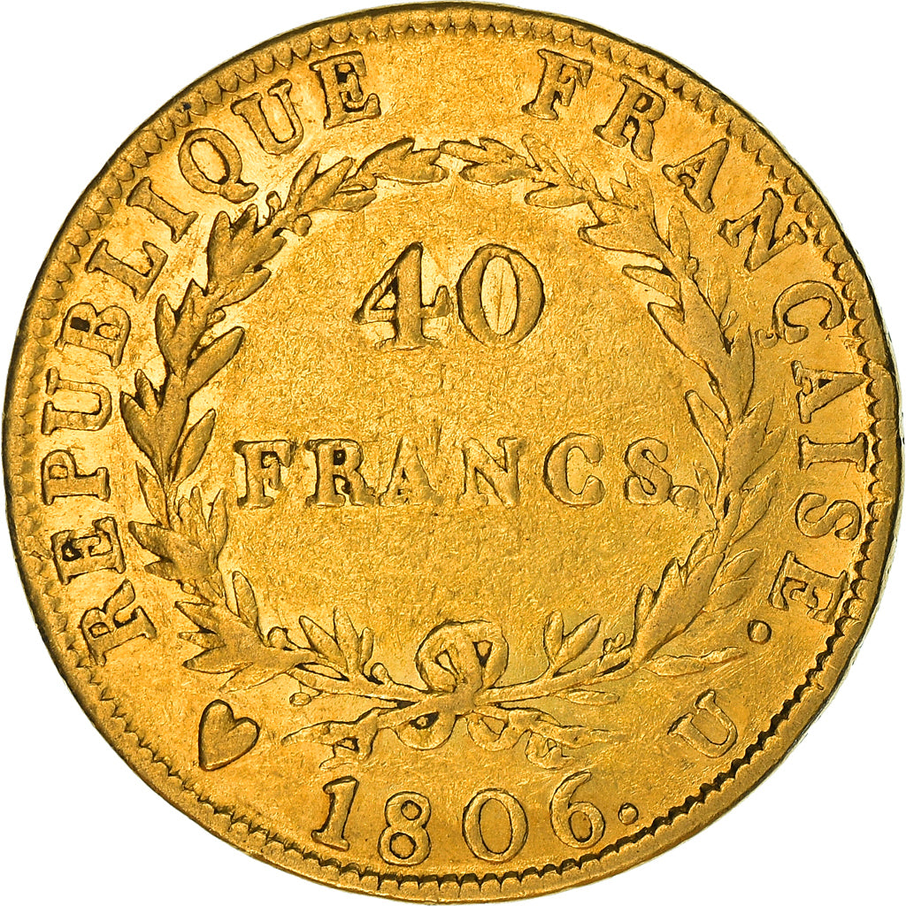 Monnaie, France, Napoléon I, 40 Francs, 1806, Torino, TB+, Or, Gadoury:1082