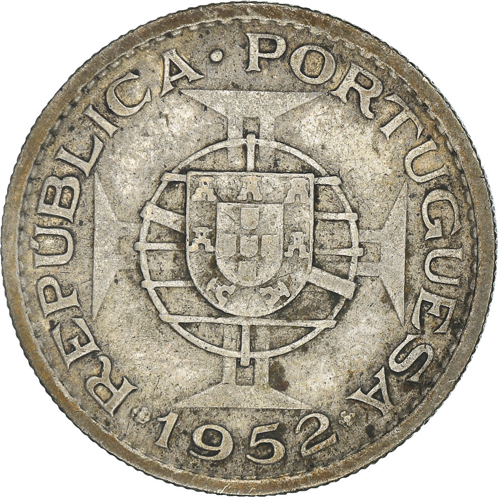Coin, Mozambique, 10 Escudos, 1952, VF(30-35), Silver, KM:79