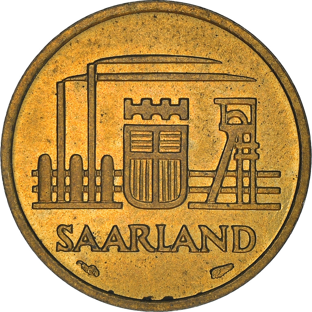 Moneta, SAARLAND, 10 Franken, 1954, Paris, BB, Alluminio-bronzo, KM:1