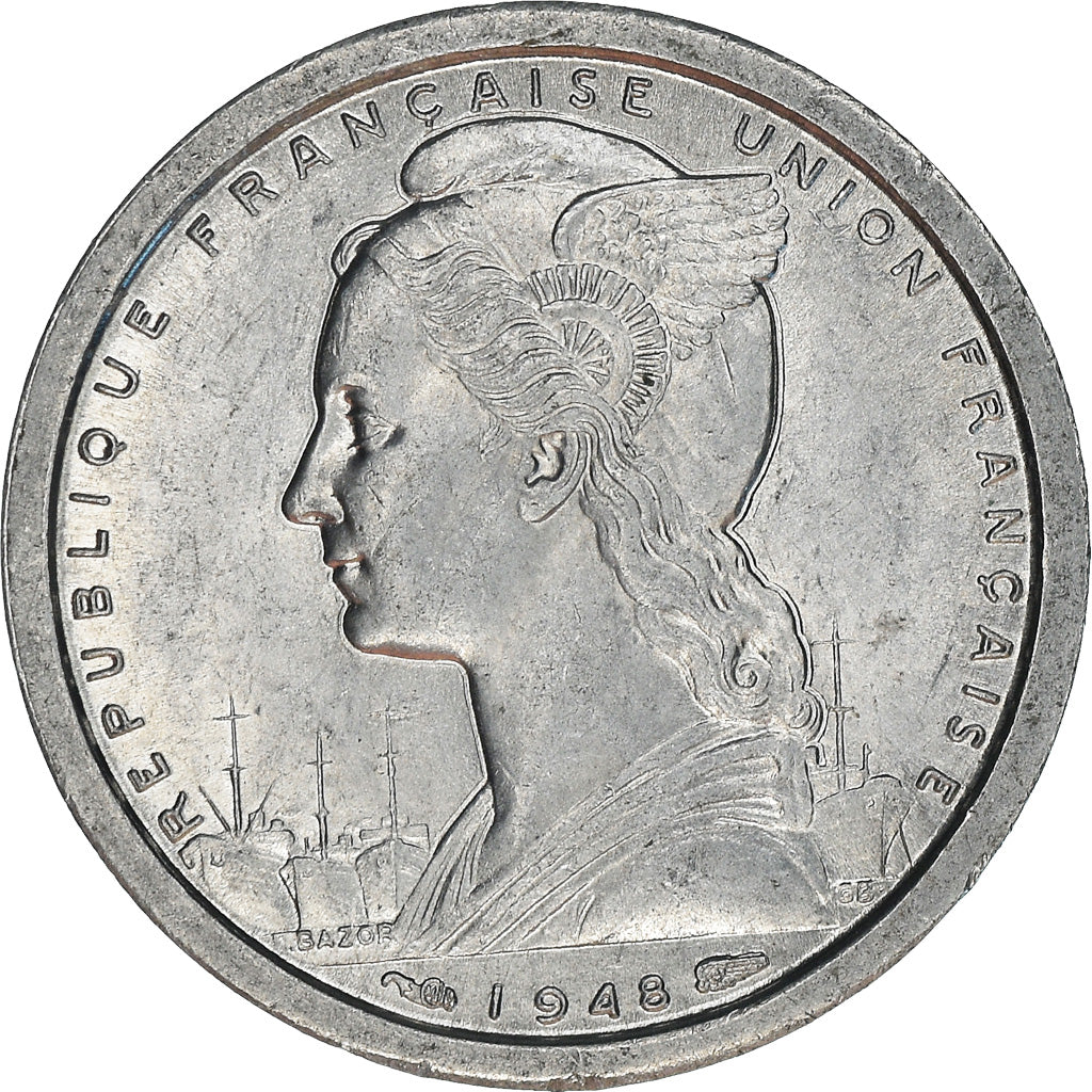 Coin, SAINT PIERRE & MIQUELON, Franc, 1948, Paris, AU(55-58), Aluminum, KM:1