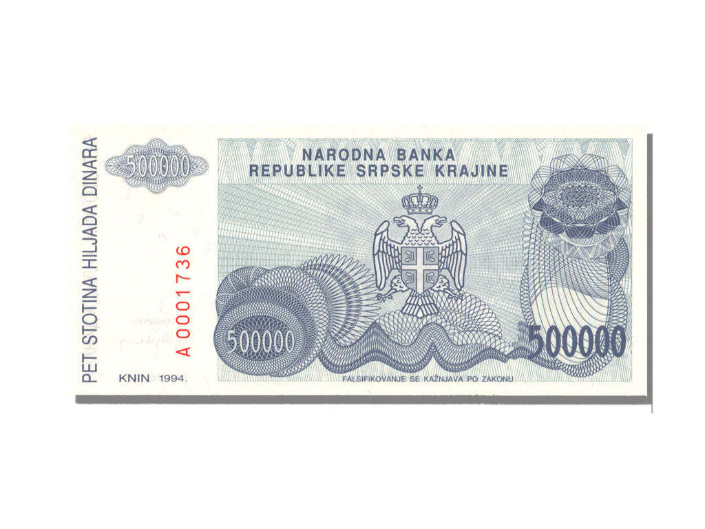 Banknote, Croatia, 500,000 Dinara, 1994, UNC(65-70)