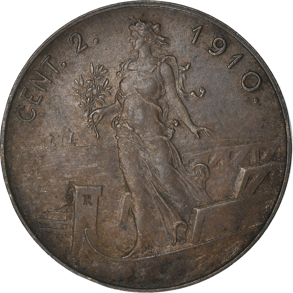 Coin, Italy, Vittorio Emanuele III, 2 Centesimi, 1910, Rome, EF(40-45), Bronze