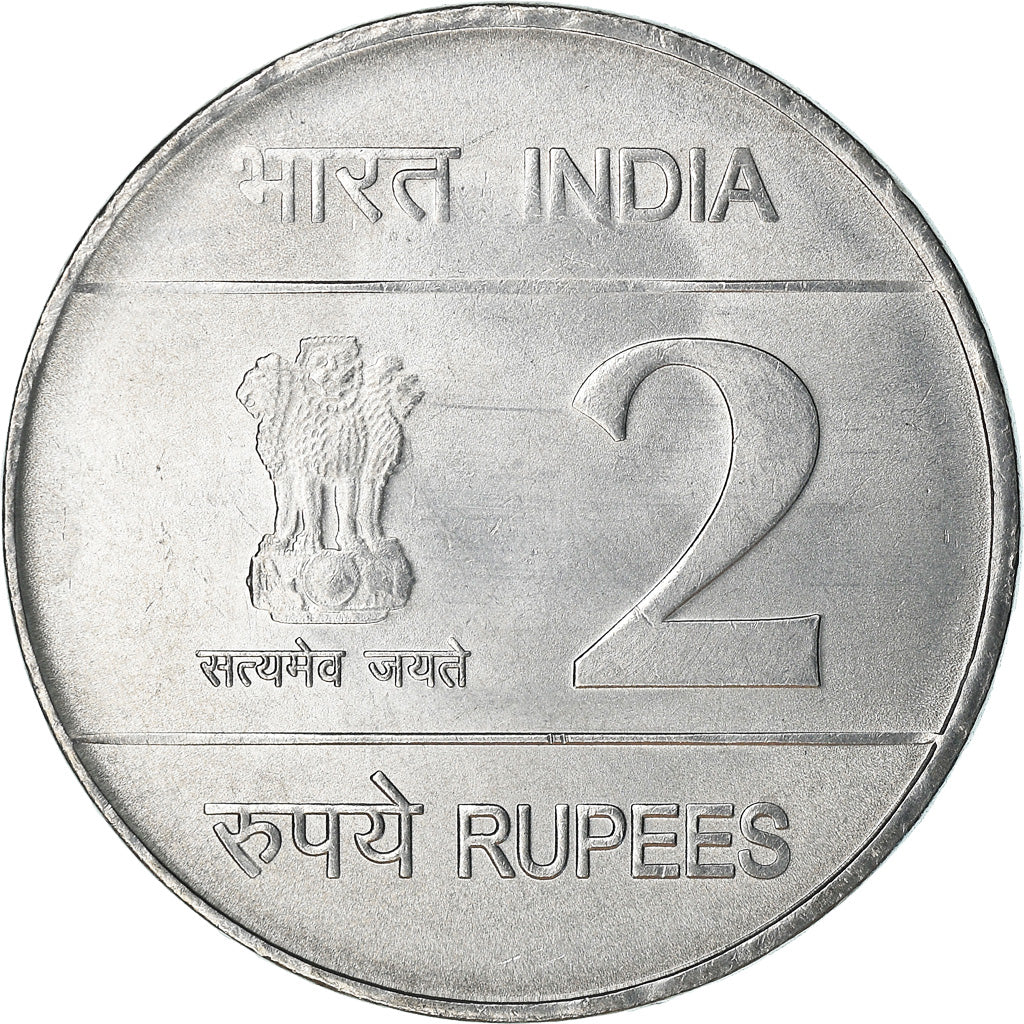 Coin, INDIA-REPUBLIC, 2 Rupees, 2009, MS(63), Stainless Steel, KM:368