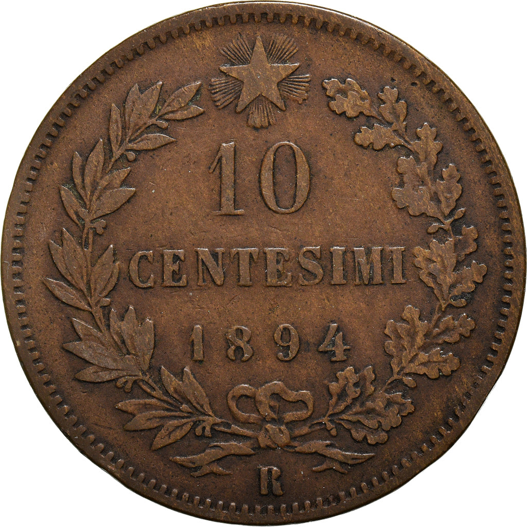 Monnaie, Italie, Umberto I, 10 Centesimi, 1894, Rome, TB+, Cuivre, KM:27.2