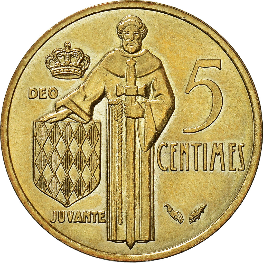 Coin, Monaco, Rainier III, 5 Centimes, 1977, AU(50-53), Aluminum-Bronze, KM:156