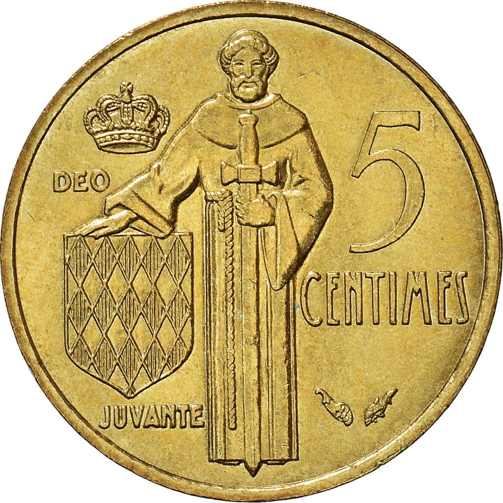 Coin, Monaco, Rainier III, 5 Centimes, 1977, AU(50-53), Aluminum-Bronze, KM:156
