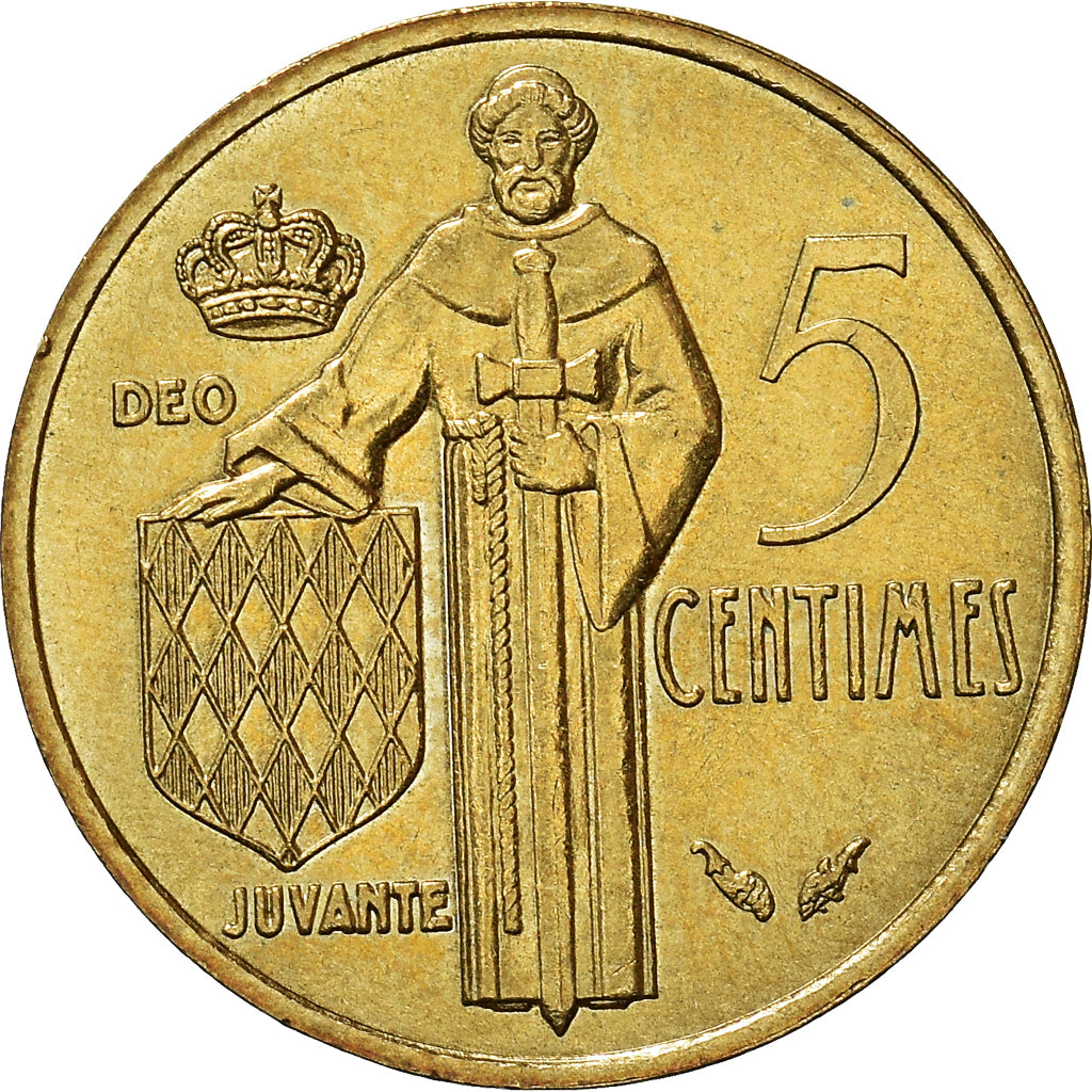 Coin, Monaco, Rainier III, 5 Centimes, 1977, MS(60-62), Aluminum-Bronze, KM:156