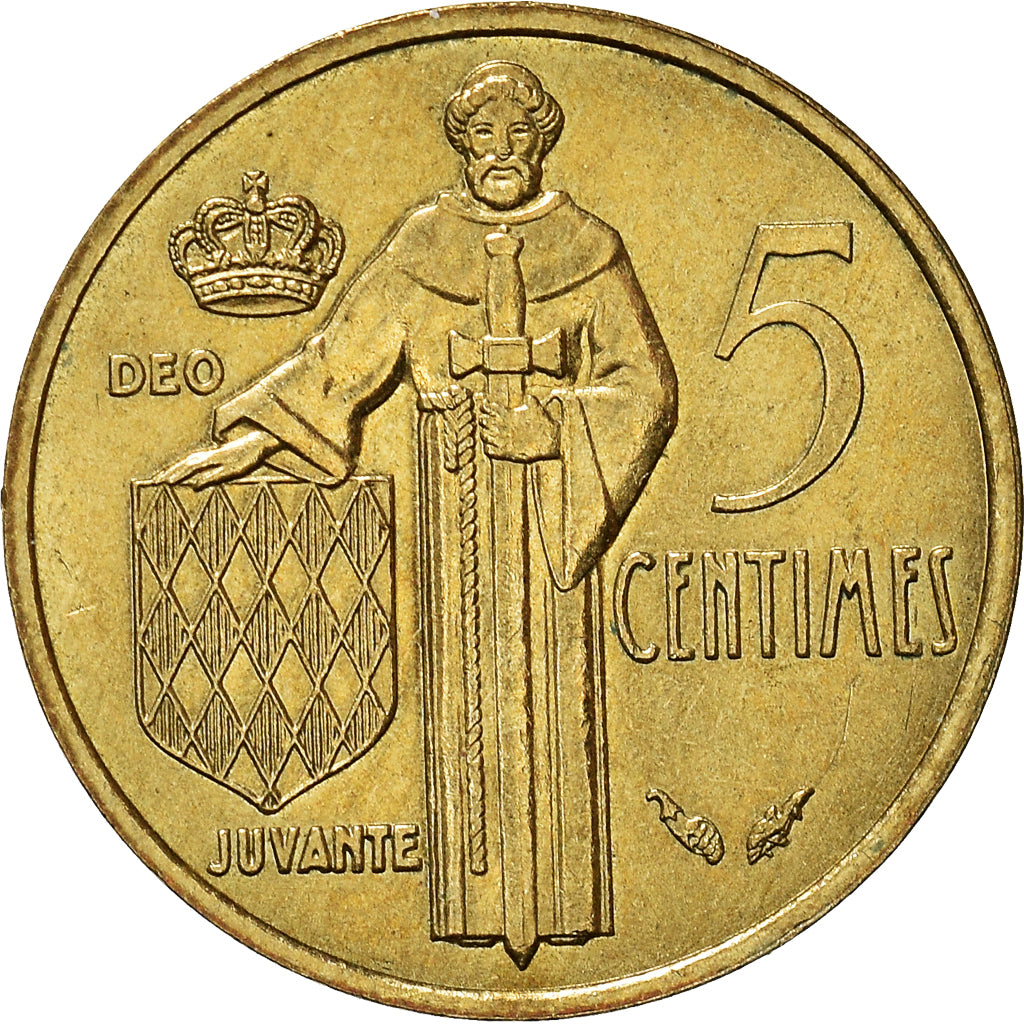 Coin, Monaco, Rainier III, 5 Centimes, 1977, MS(60-62), Aluminum-Bronze, KM:156