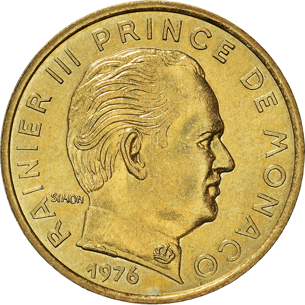 Coin, Monaco, Rainier III, 5 Centimes, 1976, AU(50-53), Aluminum-Bronze, KM:156