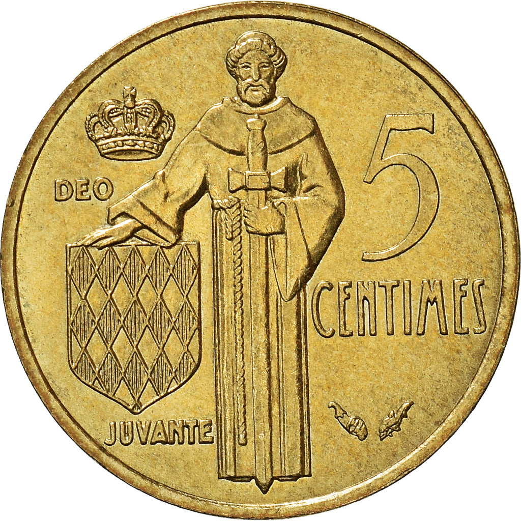 Coin, Monaco, Rainier III, 5 Centimes, 1976, AU(50-53), Aluminum-Bronze, KM:156
