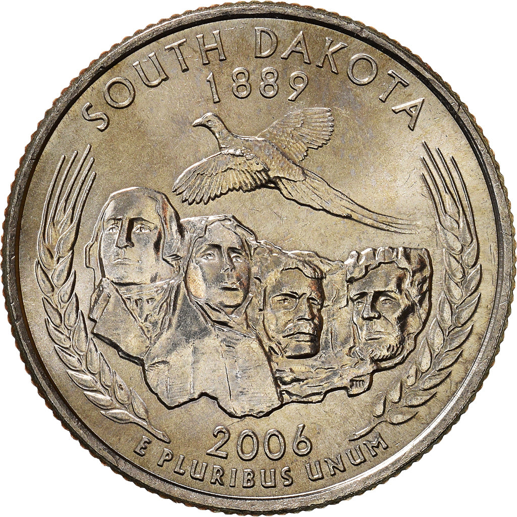 Coin, United States, Quarter, 2006, U.S. Mint, Philadelphia, South Dakota, 1889