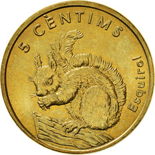 Moeda, Andorra, 5 Centims, 2002, MS(63), Latão, KM:180