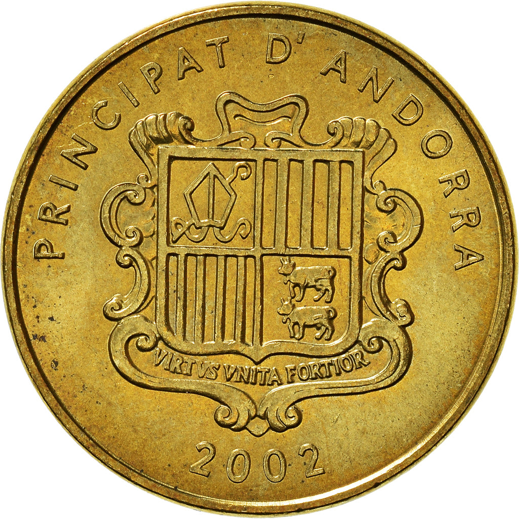 Moeda, Andorra, 5 Centims, 2002, MS(63), Latão, KM:180