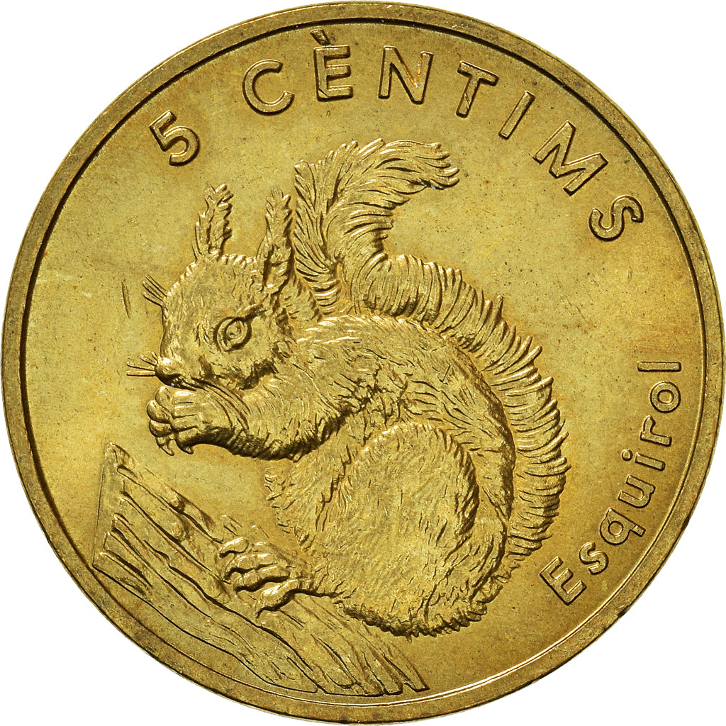 Moeda, Andorra, 5 Centims, 2002, MS(63), Latão, KM:180
