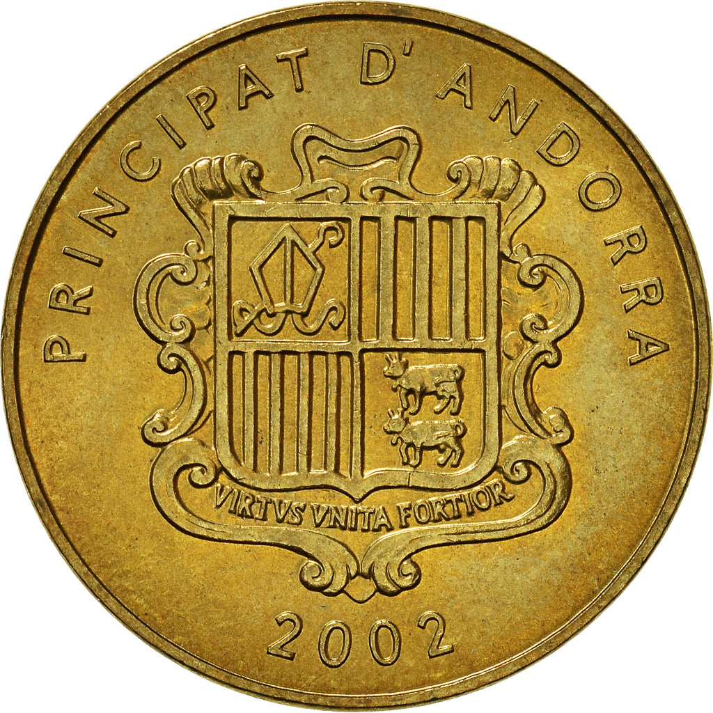 Moeda, Andorra, 5 Centims, 2002, MS(63), Latão, KM:180